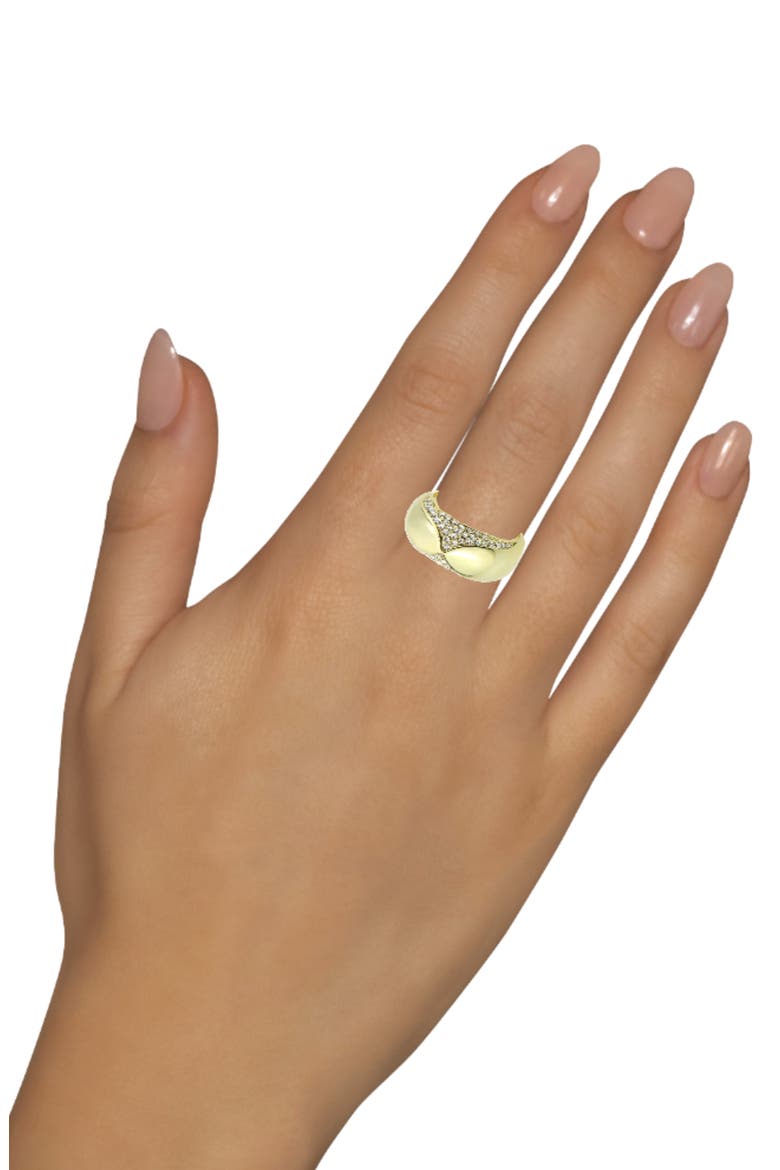 Pavé CZ Beveled Band Ring, Alternate, color, GOLD