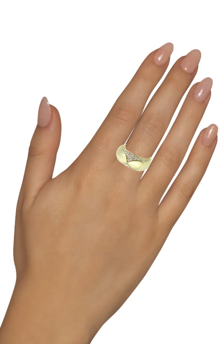 Covet Pavé CZ Beveled Band Ring, Alternate, color, Gold