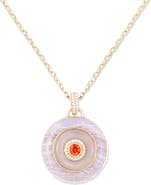 Campbell + Charlotte Evolve Stone Inlay Disk Pendant Necklace