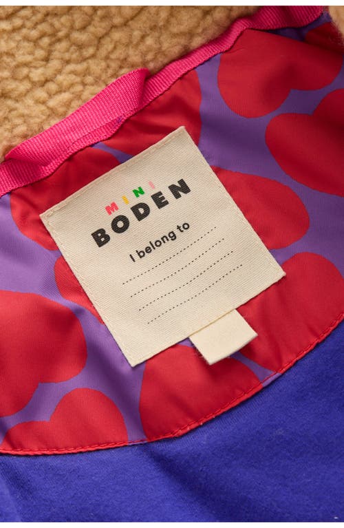 Mini Boden Kids' Cozy Water Repellent Quilted Longline Coat In Green