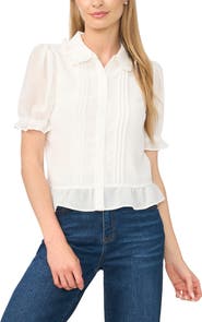 CeCe Pintuck Chiffon Shirt