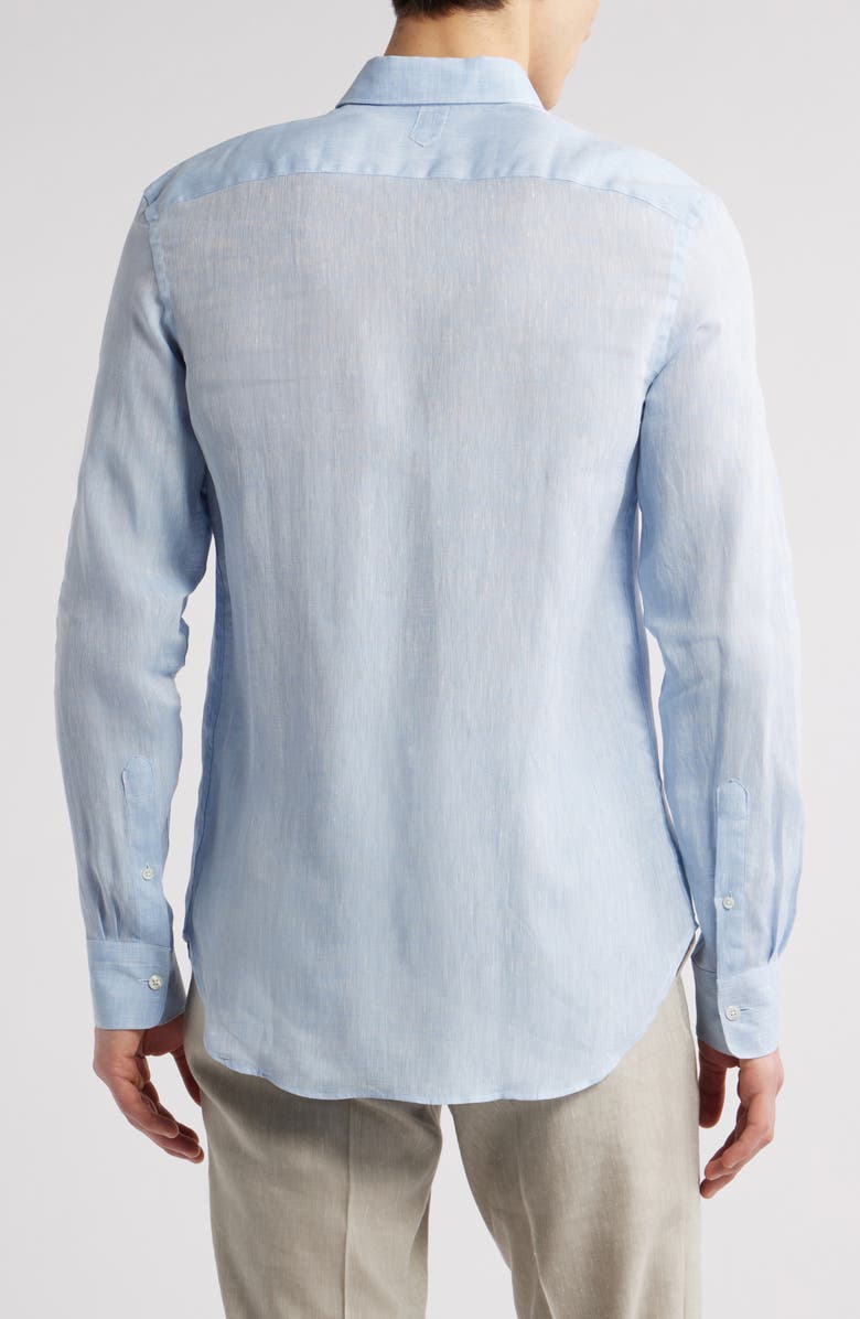 Canali Regular Fit Linen Dress Shirt, Alternate, color,