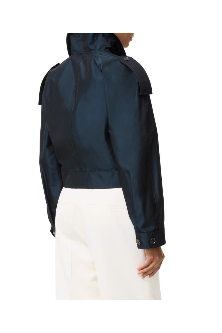 Cropped Silk Withington Jacket, Alternate, color, Navy