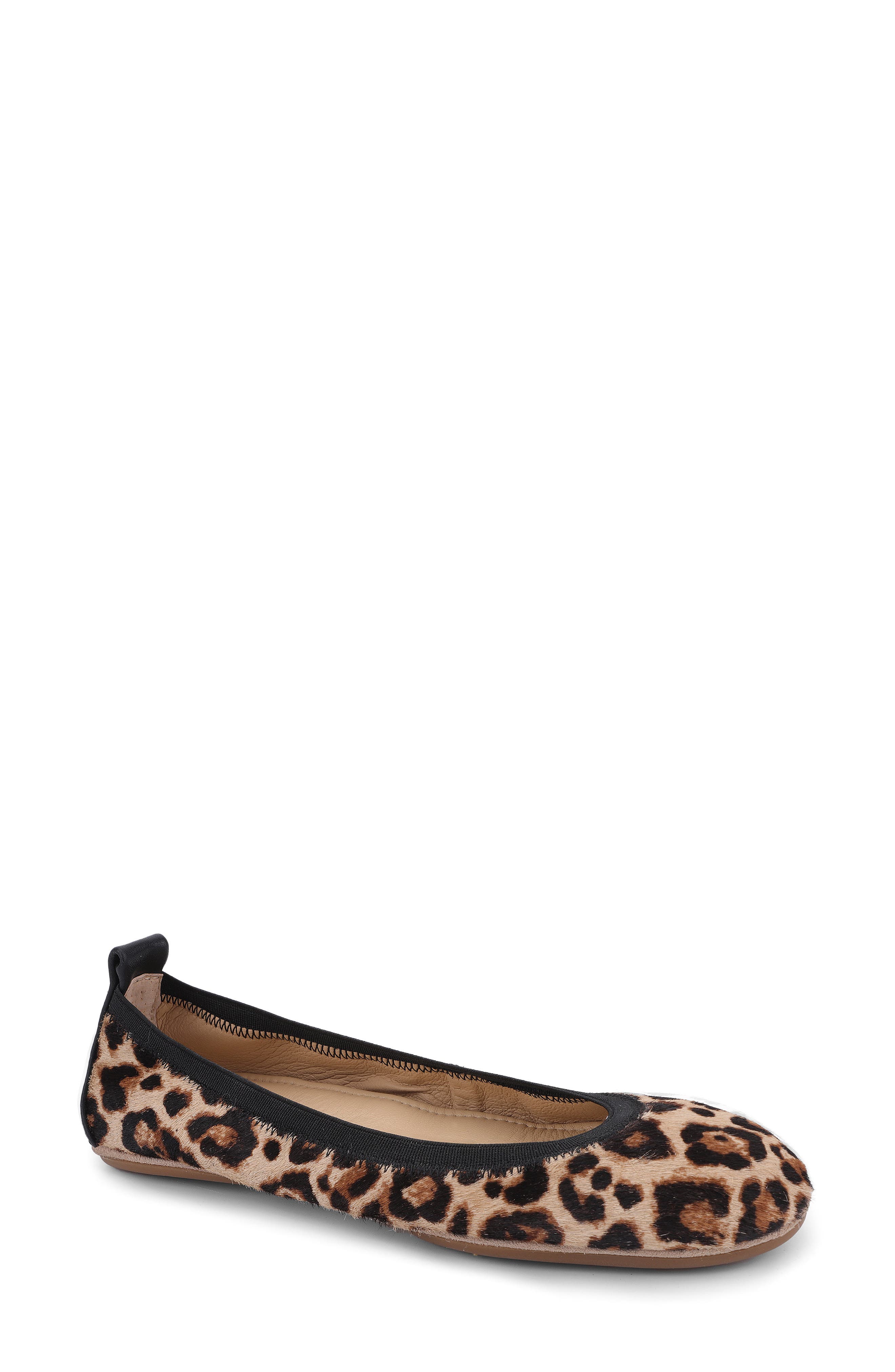 Samara Genuine Calf Hair Foldable Ballet Flat, Main, color, WILD LEOPARD