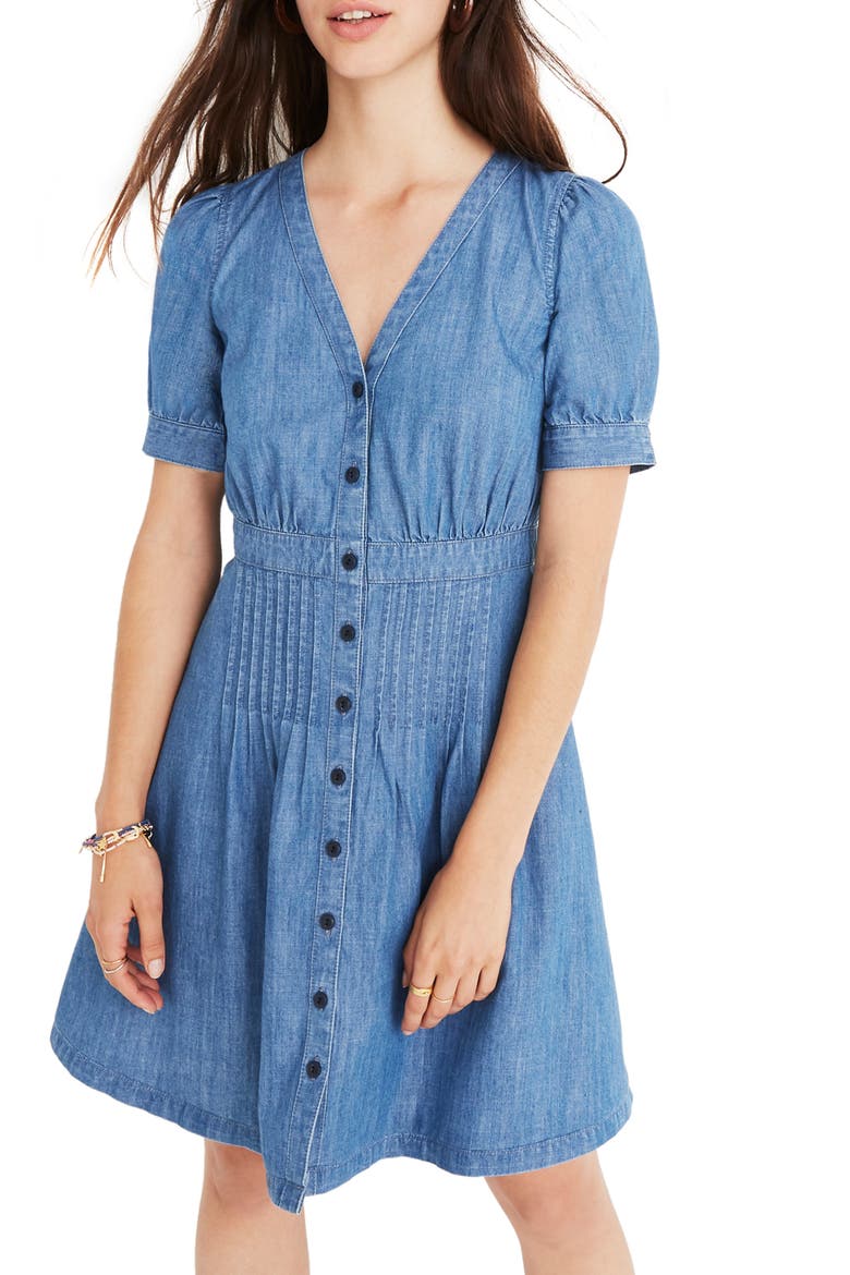 Denim Daylily Dress, Main, color, ANNETTA WASH