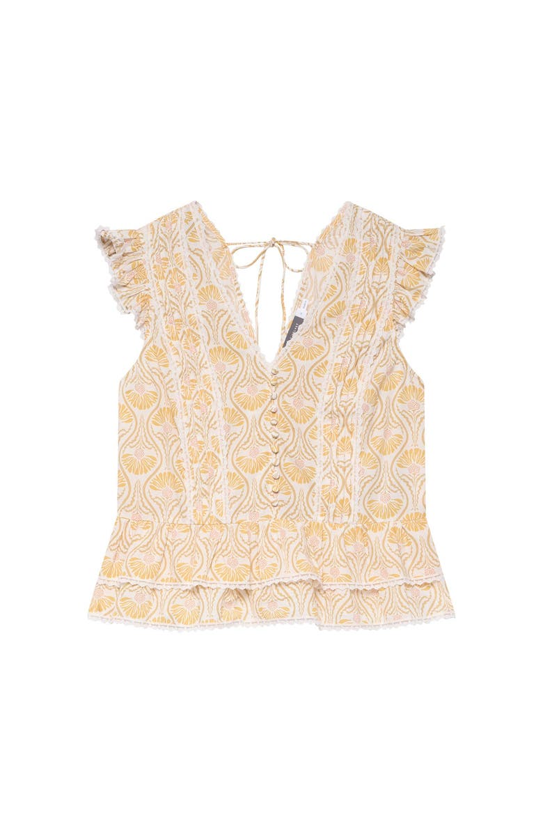 MINT VELVET Cotton Floral Print Top, Alternate, color, Yellow