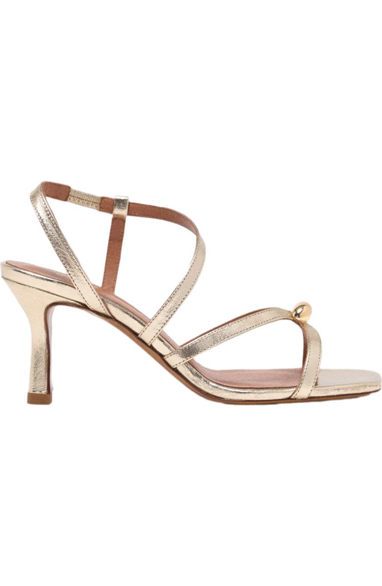 maje Metallic multi-strap sandals, Main, color, Light Gold