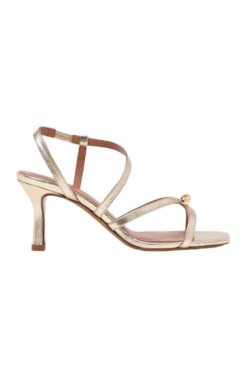 Metallic multi-strap sandals