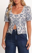 Petal & Pup Jett Mosaic Print Button Front Top