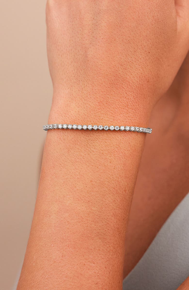 Sterling Forever Mirabell Cubic Zirconia Tennis Bracelet, Alternate, color, Silver