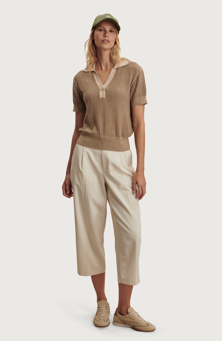 Varley Perrine Knit Polo, Alternate, color, Sepia Twist