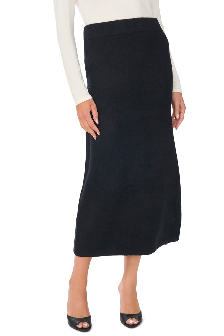 Side Slit Midi Skirt, Main, color, RICH BLACK