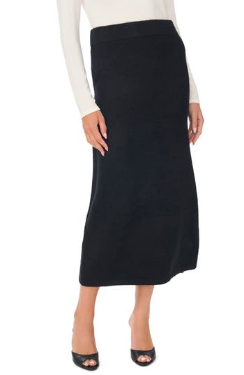 1.state Side Slit Midi Skirt In Rich Black