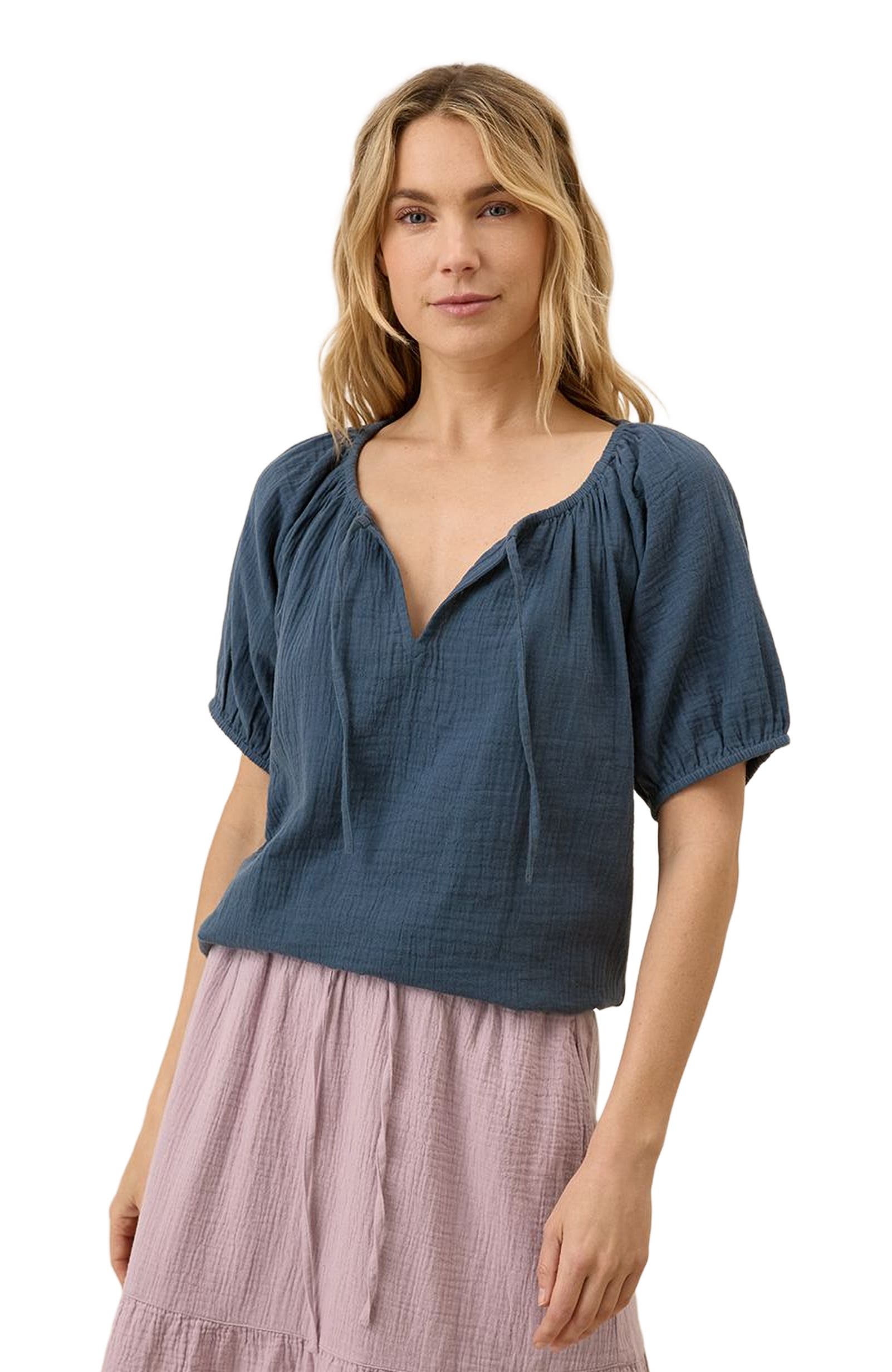 Organic Cotton Coastal Double Gauze Boho Popover - image 2