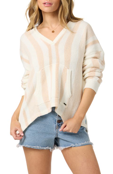 Catamaran Stripe Cotton Blend Sweater Hoodie