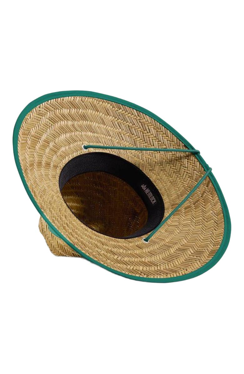 Hemlock Bare Straw Lifeguard Hat, Alternate, color, Green Trim