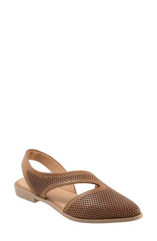 Bueno Bianca Perf Slingback Pointed Toe Flat