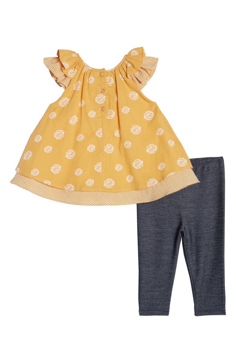 Pippa & Julie Floral & Gingham Swing Top & Leggings Set, Alternate, color, 