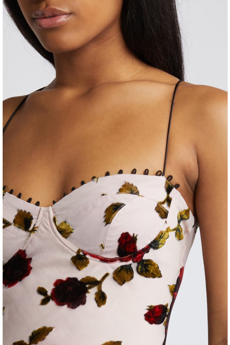 Floral Devoré Underwire Midi Dress, Alternate, color, PINK