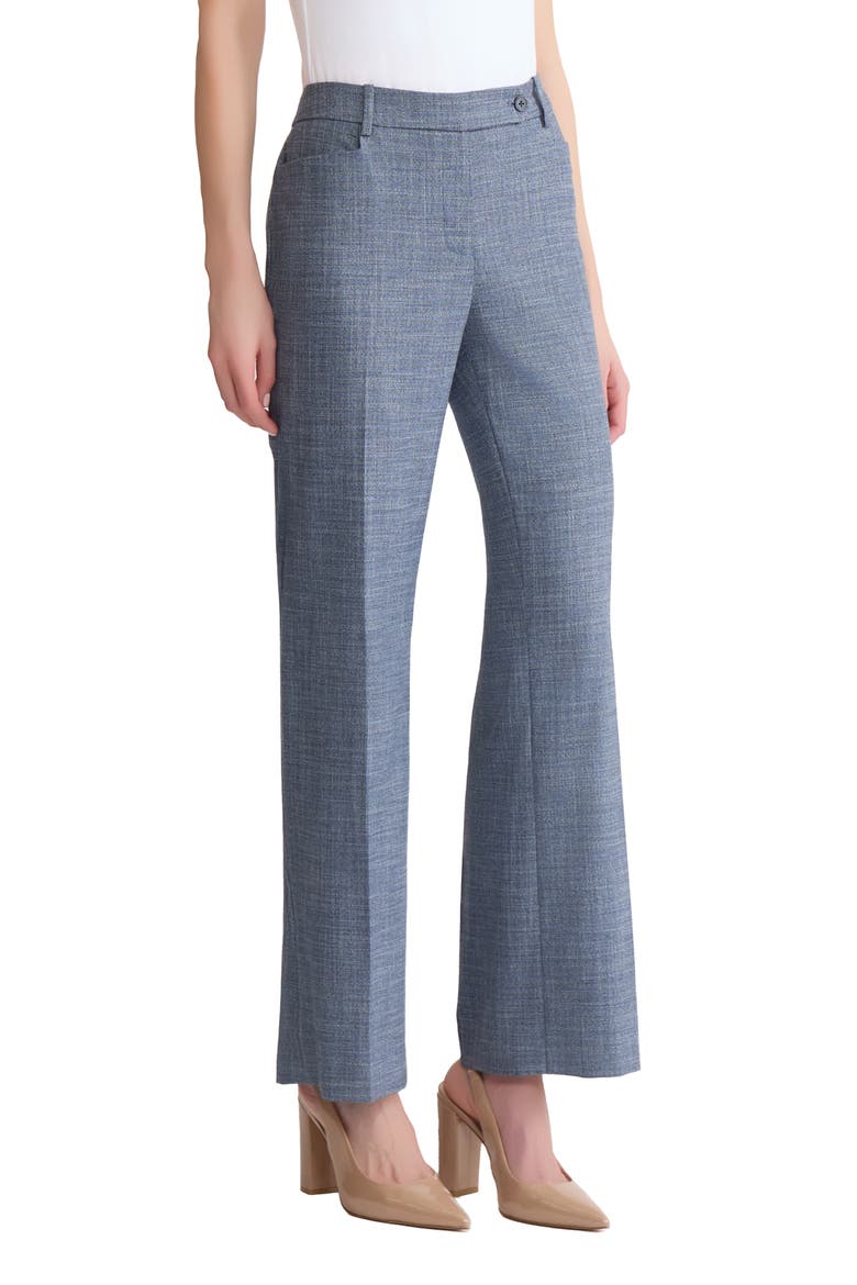 Flat Front High Waist Pants, Alternate, color, MID INDIGO