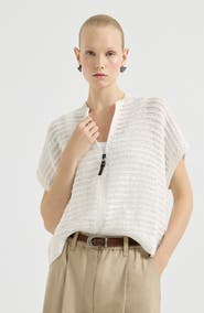 Brunello Cucinelli Cardigan with openwork stripes