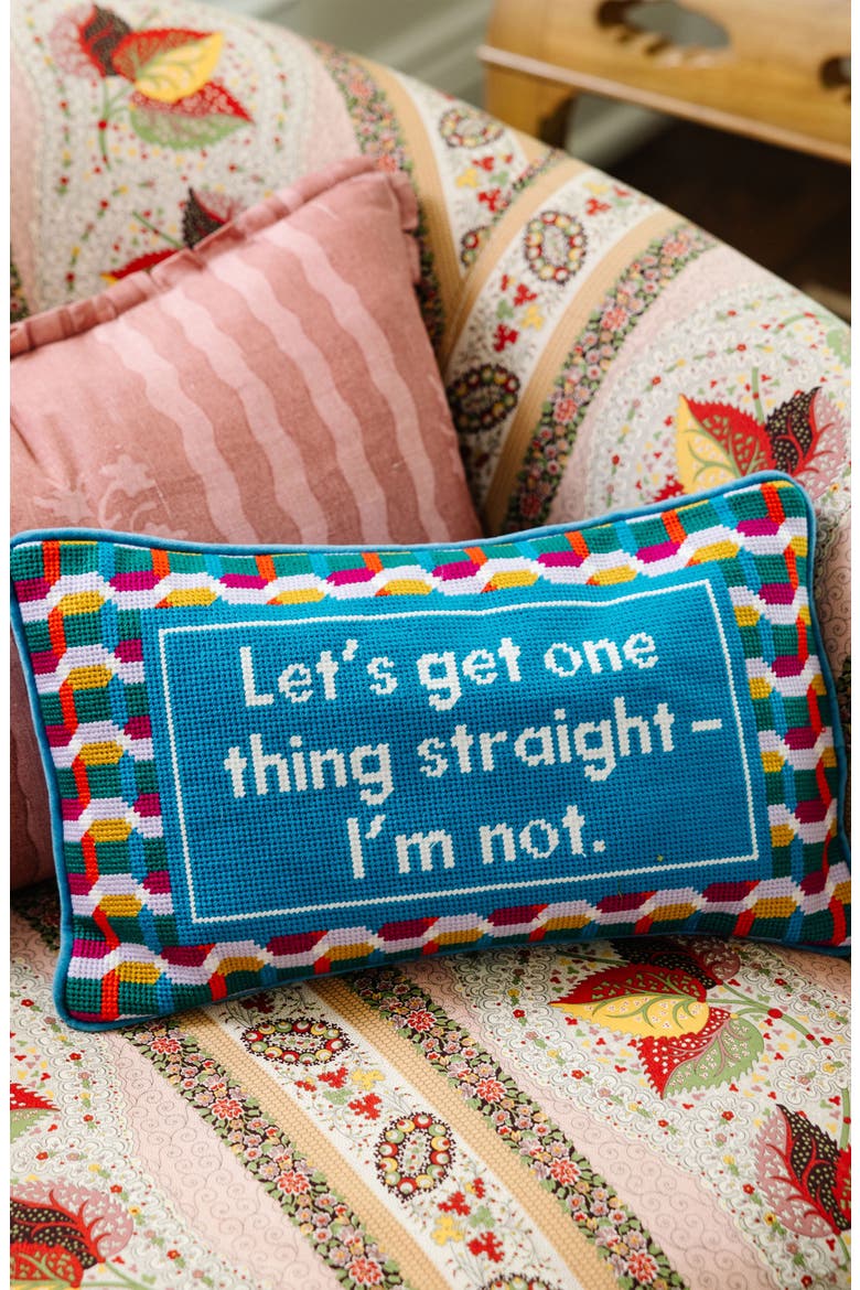 Straight Needlepoint Pillow, Alternate, color, Straight