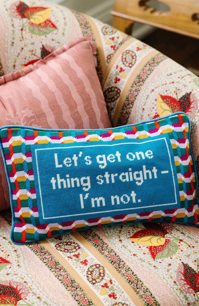 Furbish Straight Needlepoint Pillow, Alternate, color, Straight