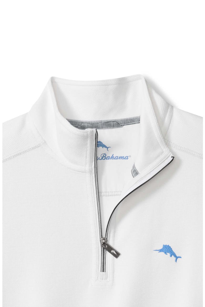 Montego Bay Textured Cotton & Lyocell Half Zip Pullover, Alternate, color, WHITE