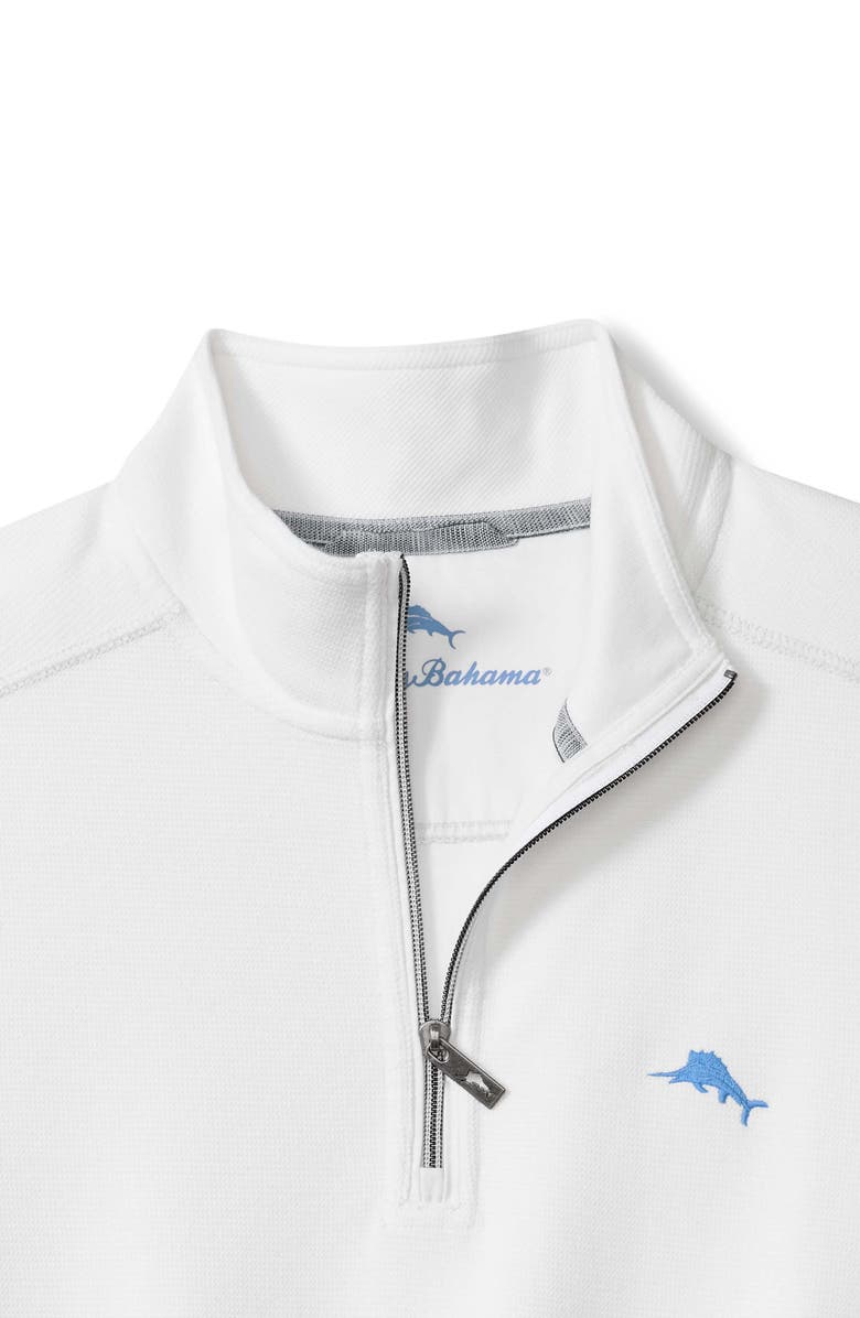 Tommy Bahama Montego Bay Textured Cotton & Lyocell Half Zip Pullover, Alternate, color, White