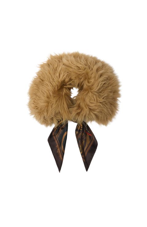 Scarf Trim Shearling Collar