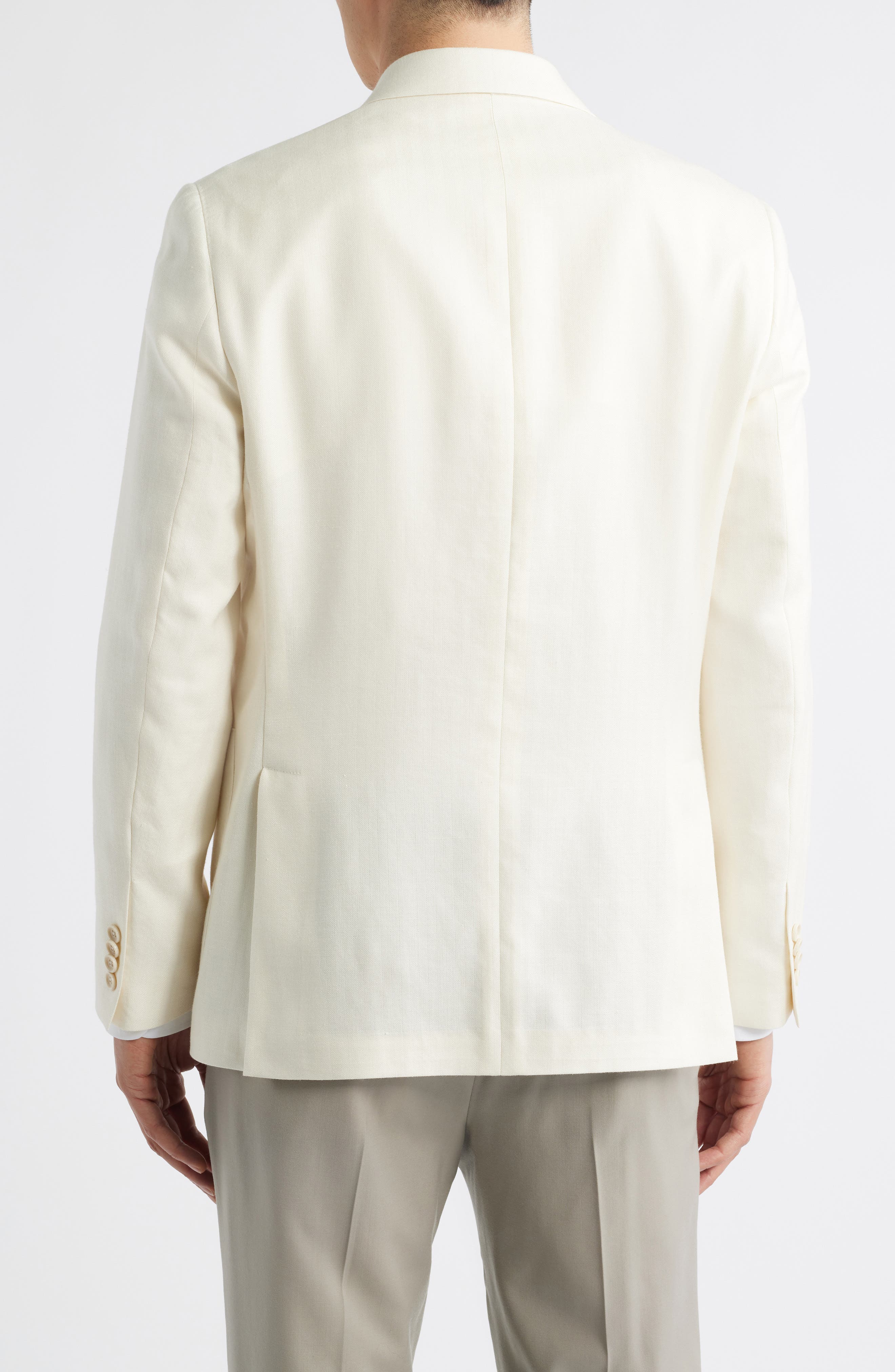 Marco Peak Lapel Wool & Silk Blend Herringbone Sport Coat - image 2