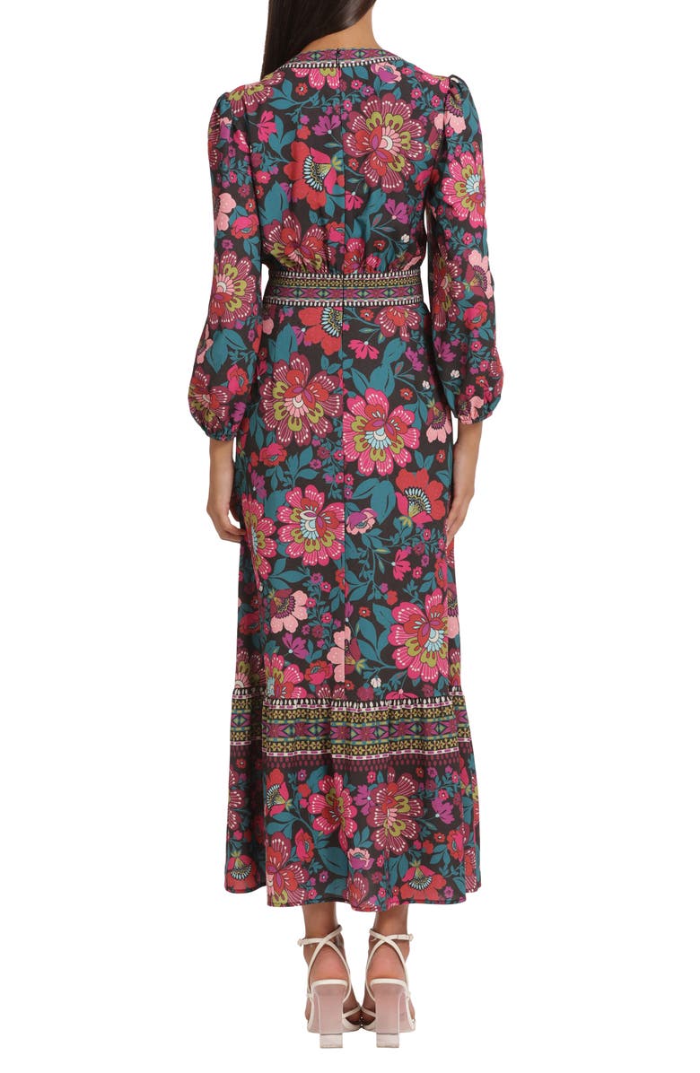 DONNA MORGAN FOR MAGGY Floral Border Print Maxi Dress, Alternate, color, 