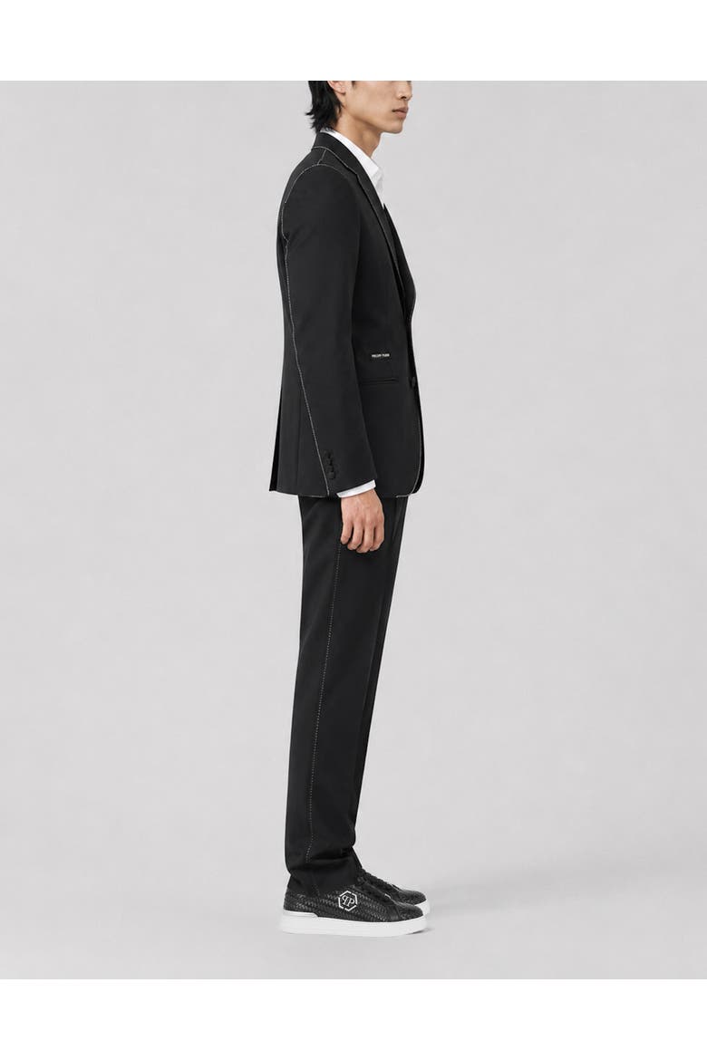 Blazer Contrast Stitching Men, Alternate, color, black