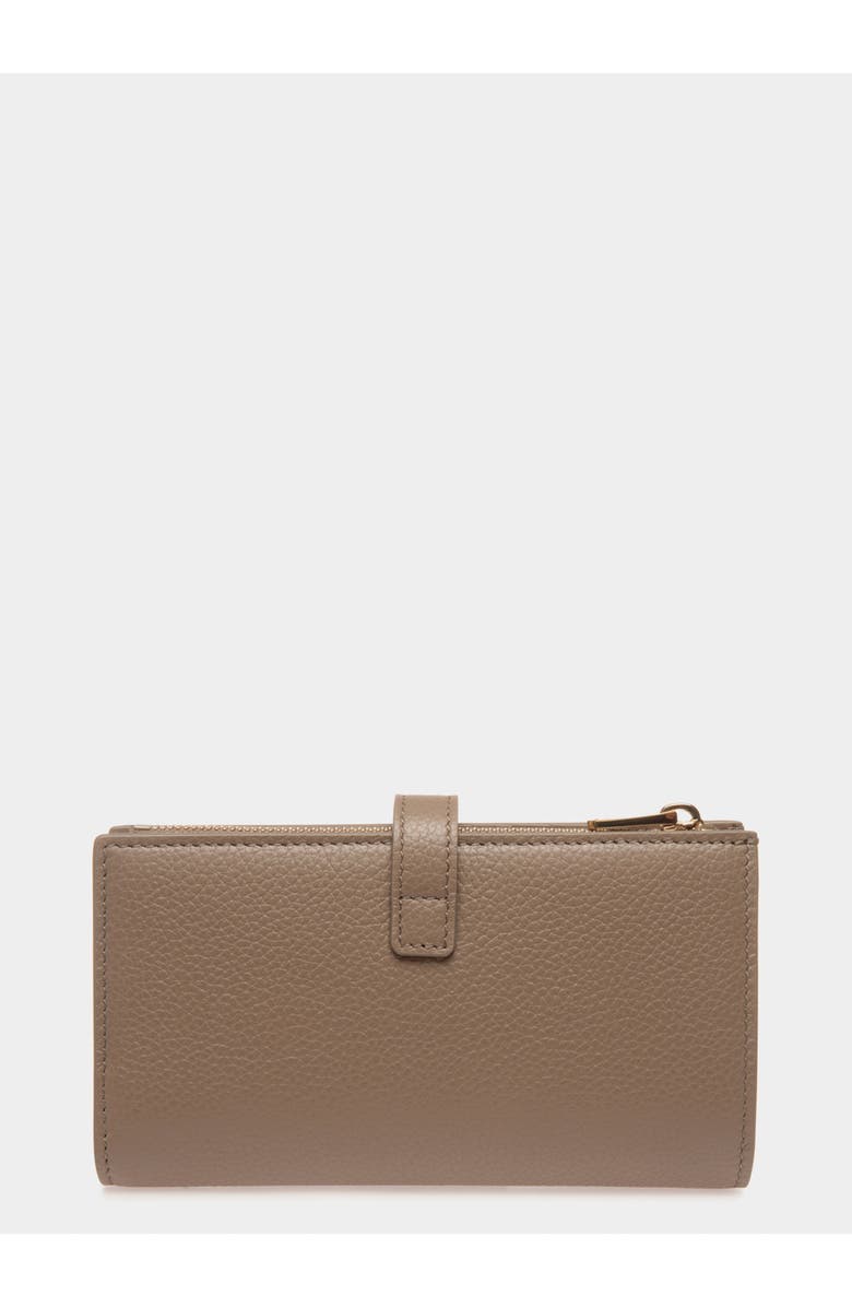 Bally Lock Me Long Wallet in Grained Leather, Alternate, color, Brown