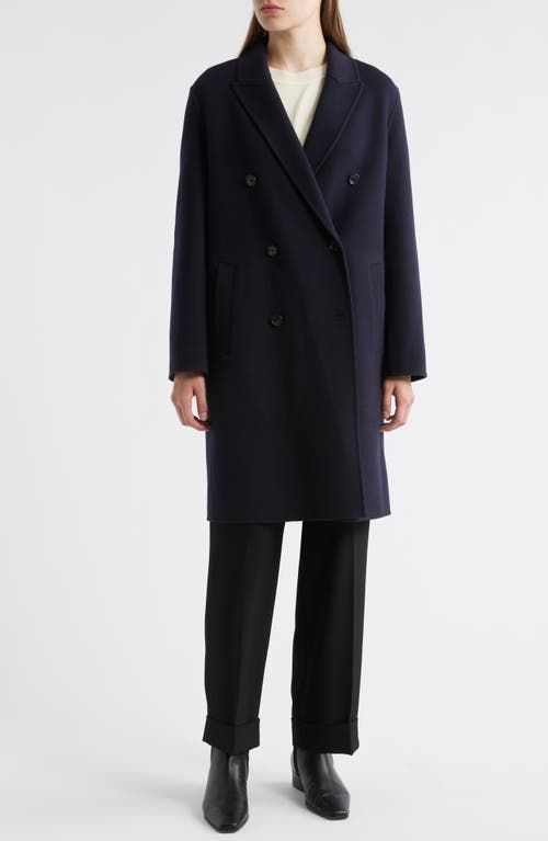 Theory Double Breasted Wool & Cashmere Coat In Blue