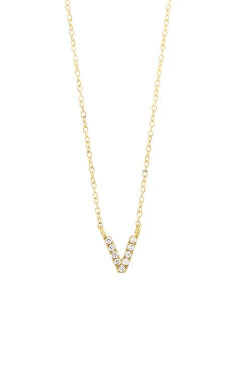 Icon Pavé Diamond Initial Pendant Necklace