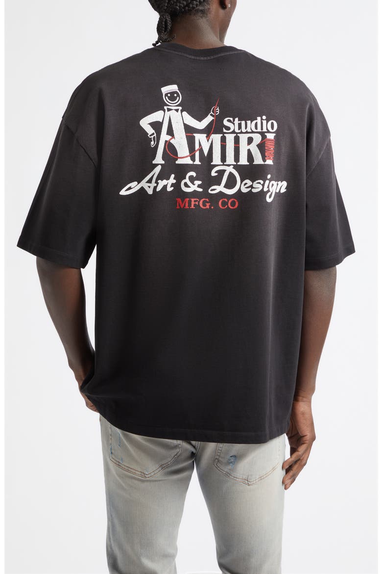 Oversize Studio Embroidered Skate T-Shirt, Alternate, color, BLACK