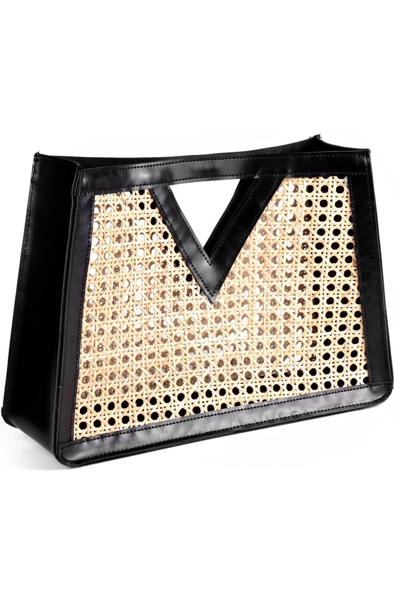 Adornia Rattan Frame Clutch, Alternate, color, Multi