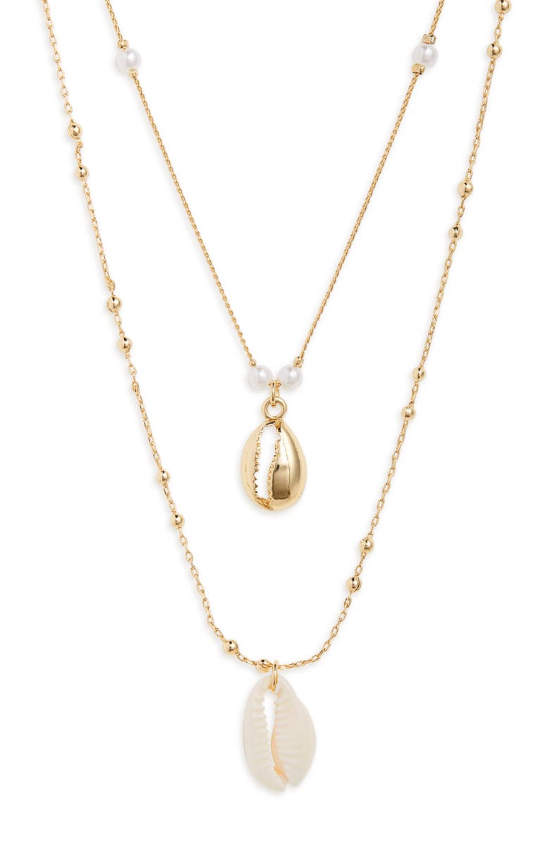 BP. Double Layer Shell Necklace, Main, color,