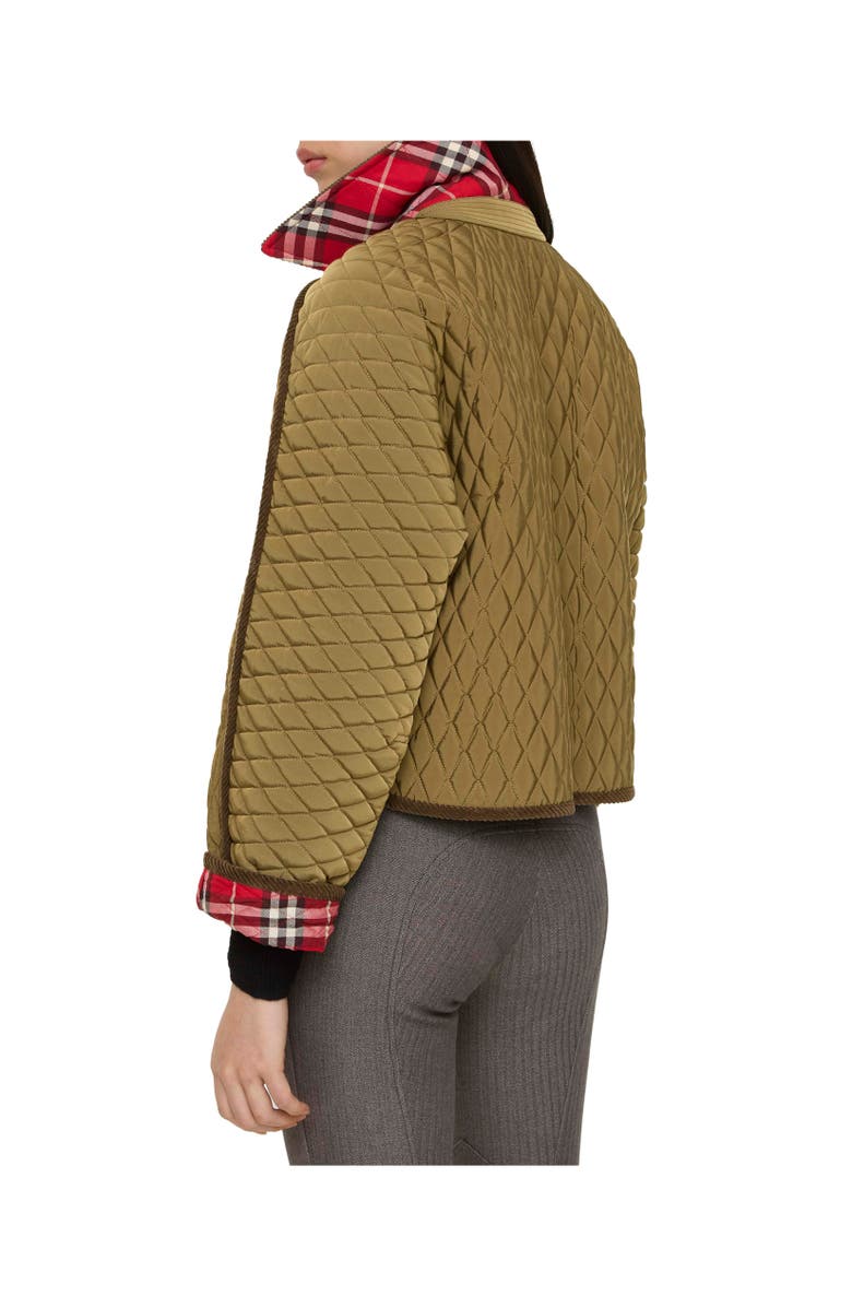 Burberry Cropped Quilted Nylon Floriston Jacket, Alternate, color, Willow Brown