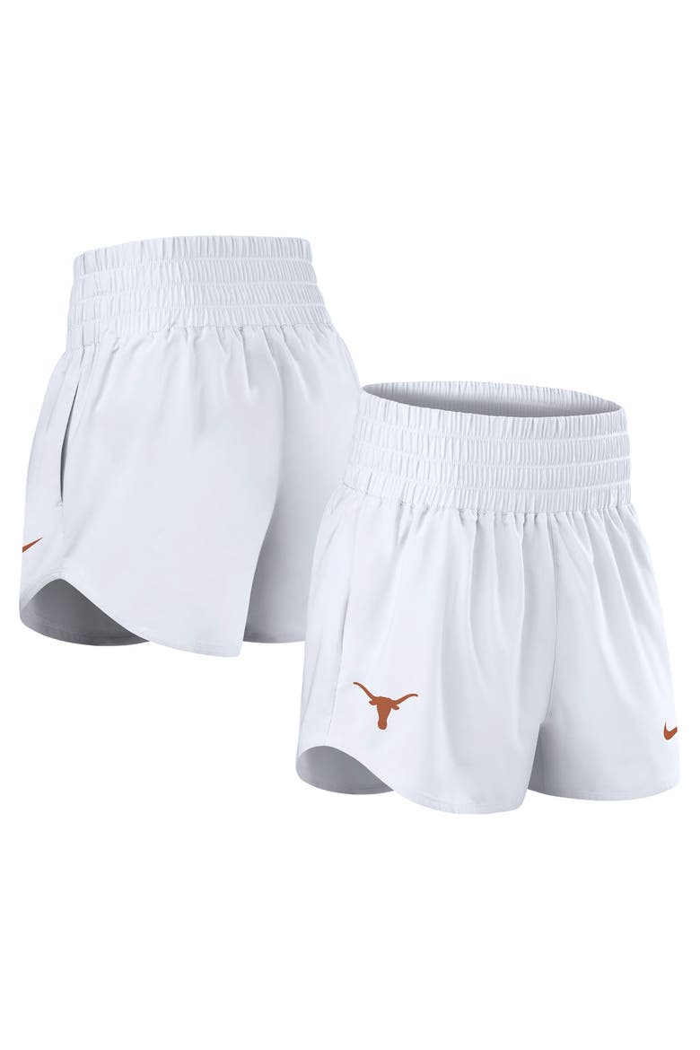 Women's Nike White Texas Longhorns Performance One Dri-FIT High-Rise Shorts, Main, color, White