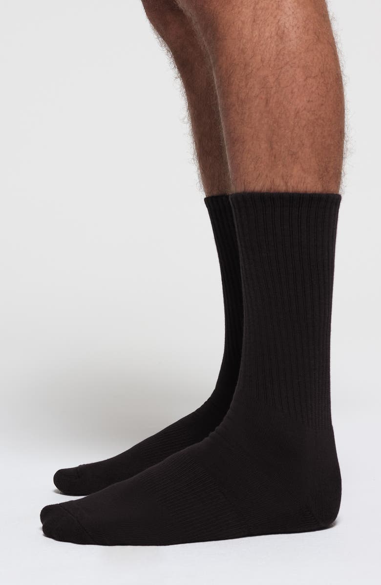 SKIMS 3-Pack Tube Crew Socks, Alternate, color, Onyx