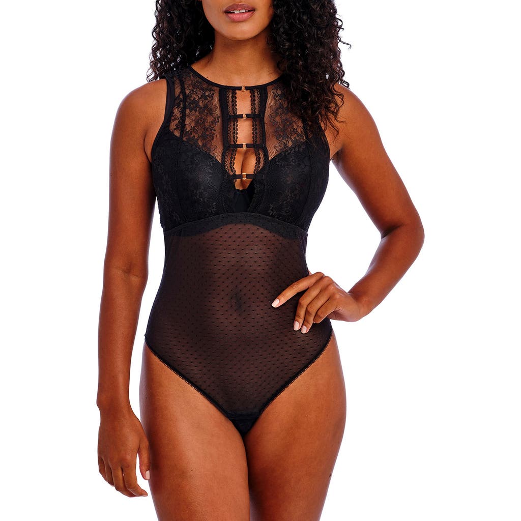 Freya Sydnie Lace Thong Bodysuit in Black