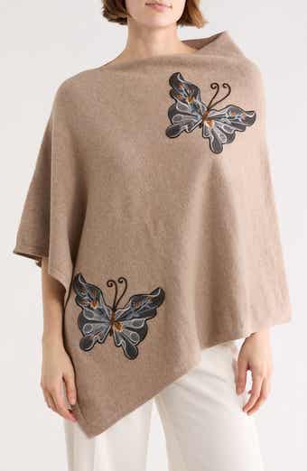 Butterfly Embroidered Poncho