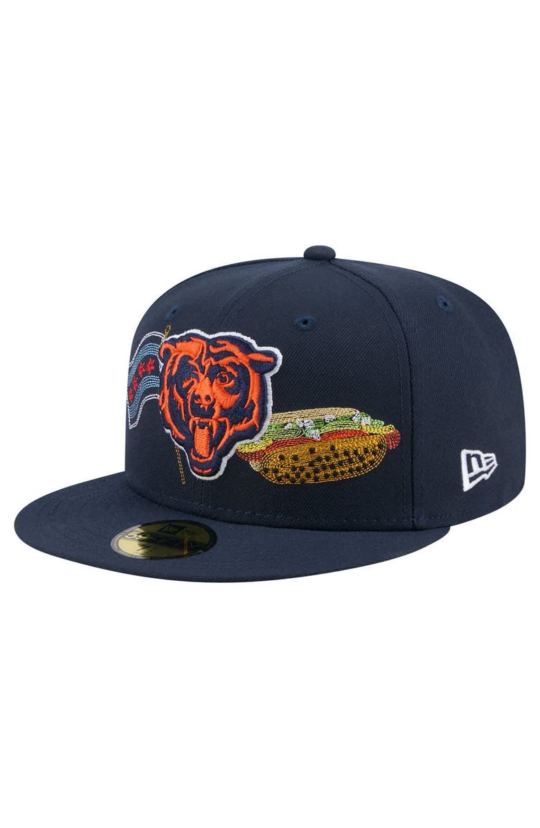 New Era Men's New Era Navy Chicago Bears State Stitch 59FIFTY Fitted Hat, Alternate, color, 