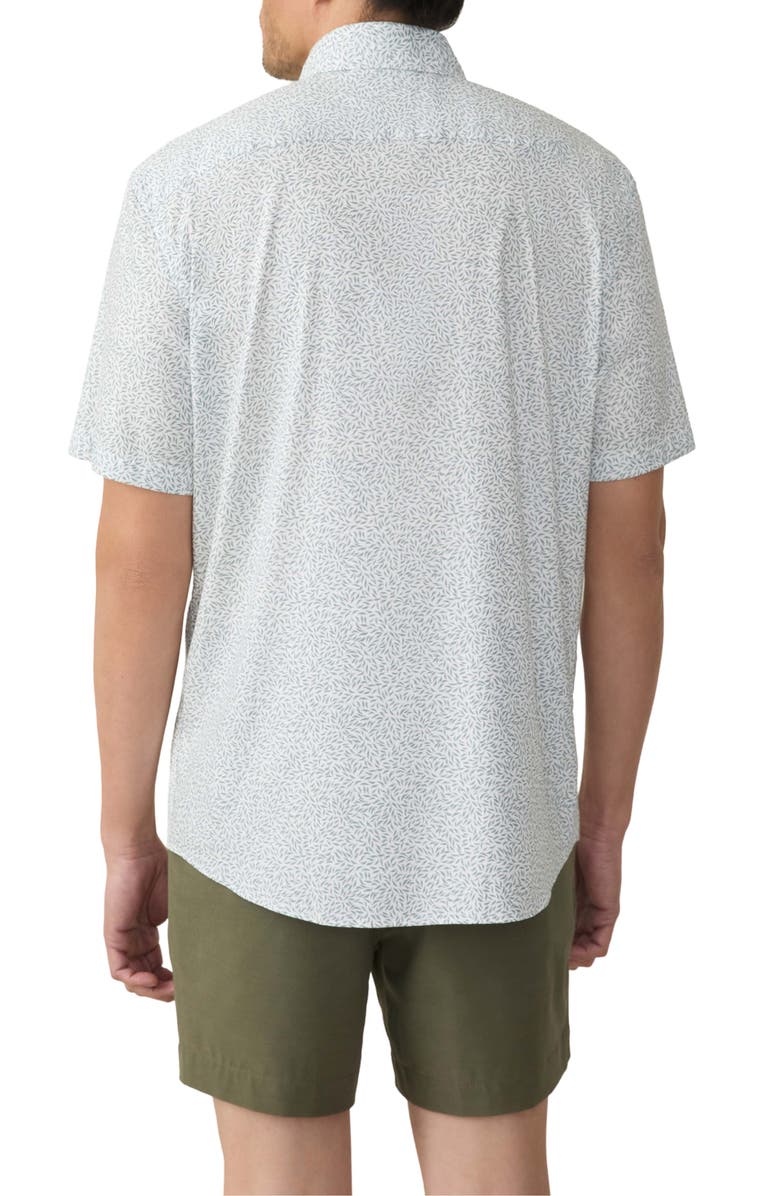 Faherty Movement Monterrey Short Sleeve Button-Up Shirt, Alternate, color, Sage Grove Foliage