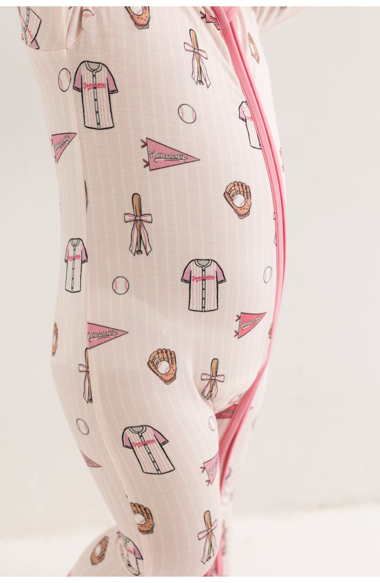 In My Jammers Baseball Zipper Romper, Alternate, color, Pink