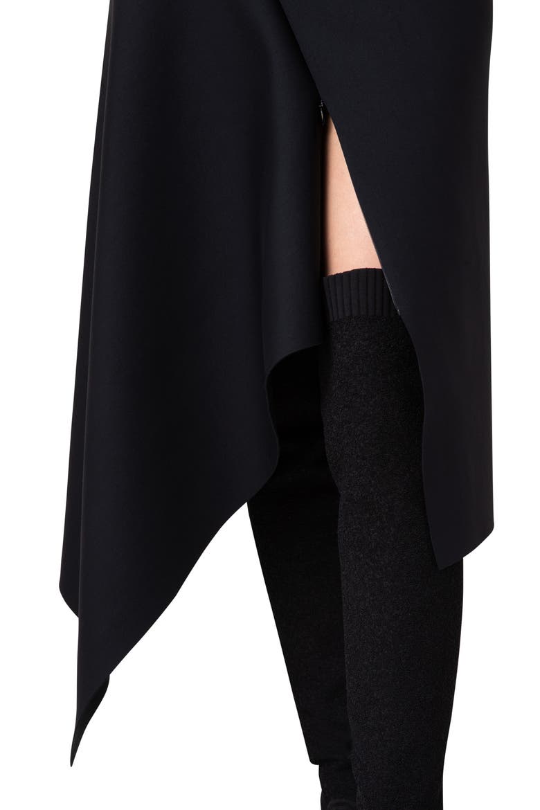 Asymmetric Techno Scuba Knit Skirt, Alternate, color, 009 BLACK