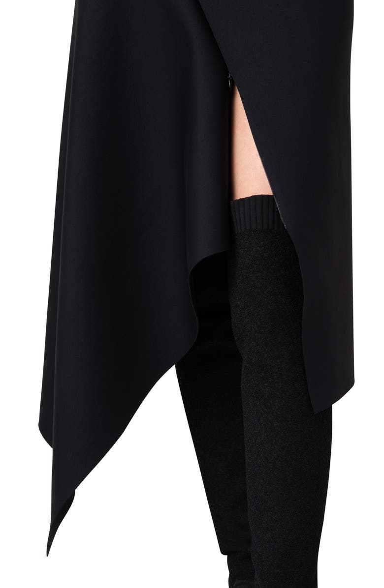 Akris Asymmetric Techno Scuba Knit Skirt, Alternate, color,