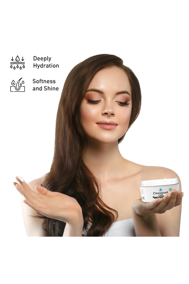 Bath Brush Massager & Coconut Oil Hair Mask, Alternate, color, Multicolor